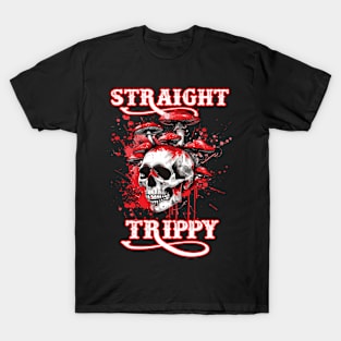 Straight Trippy: Psychedelic Skull and Mushrooms T-Shirt